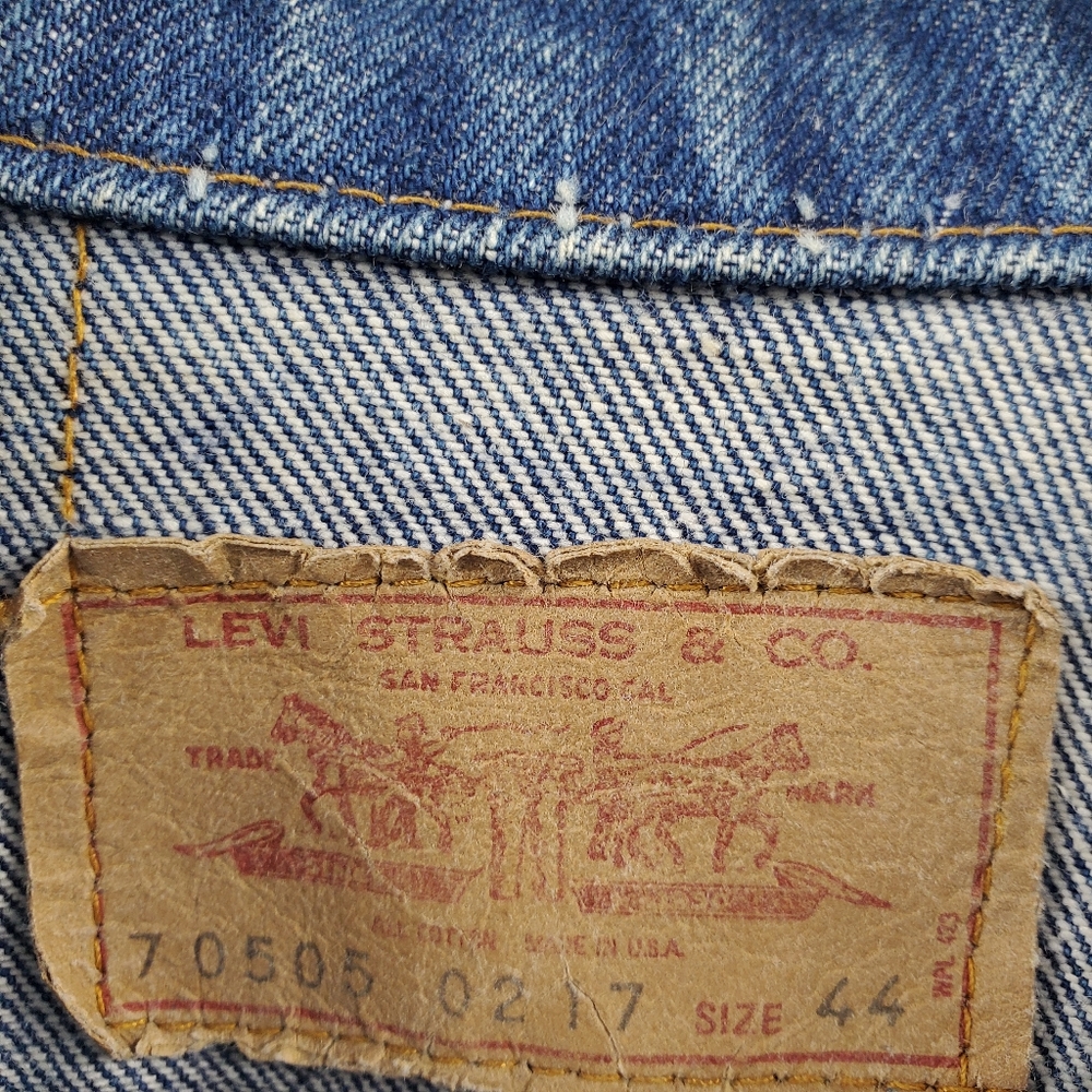 Levi's VTG 70s Type III Trucker Jean Jacket Indigo Blue 70505-0217 Oversized - Picture 6 of 6